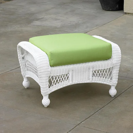 Woven Outdoor Ottoman with Seat Cushion